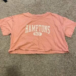 Aeropostale Pink Crop Boyfriend Tee